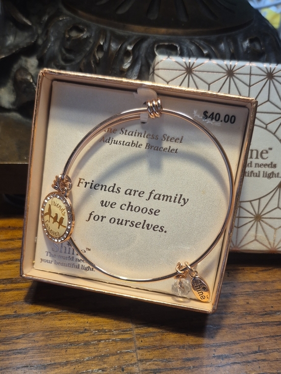 Source Unknown Jewelry - Shine Friends Forever Rose Gold Bangle Bracelet New